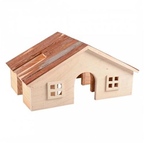 DUVO+ Domček drevený pre drobné hlodavce 22 × 18 × 15 cm Domček pre...