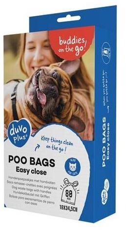 DUVO+ Vrecká na psie exkrementy s uchami čierne 18 × 34,5 cm 80 ks...