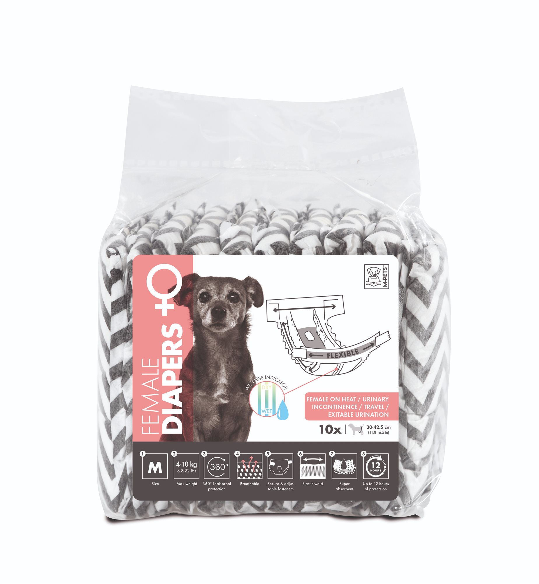 M-Pets Jednorazové plienky pre sučky M 10 ks Plienky pre psov
