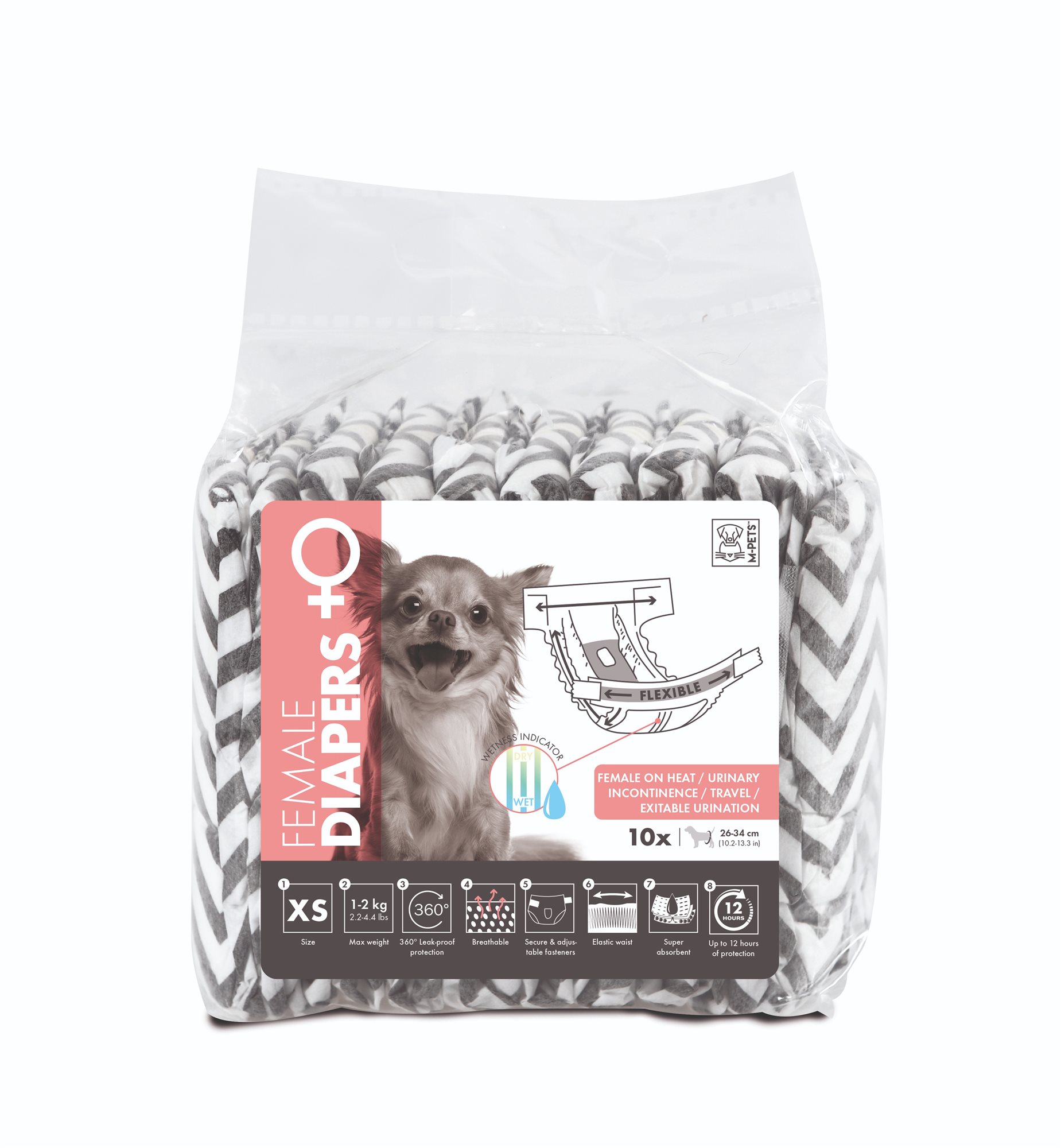 M-Pets Jednorazové plienky pre sučky XL 10 ks Plienky pre psov