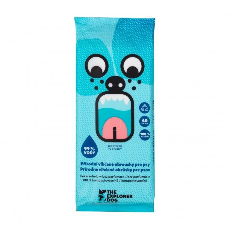 Explorer Dog 100 % BIO odbúrateľné vlhčené obrúsky 40 ks Hygienické...