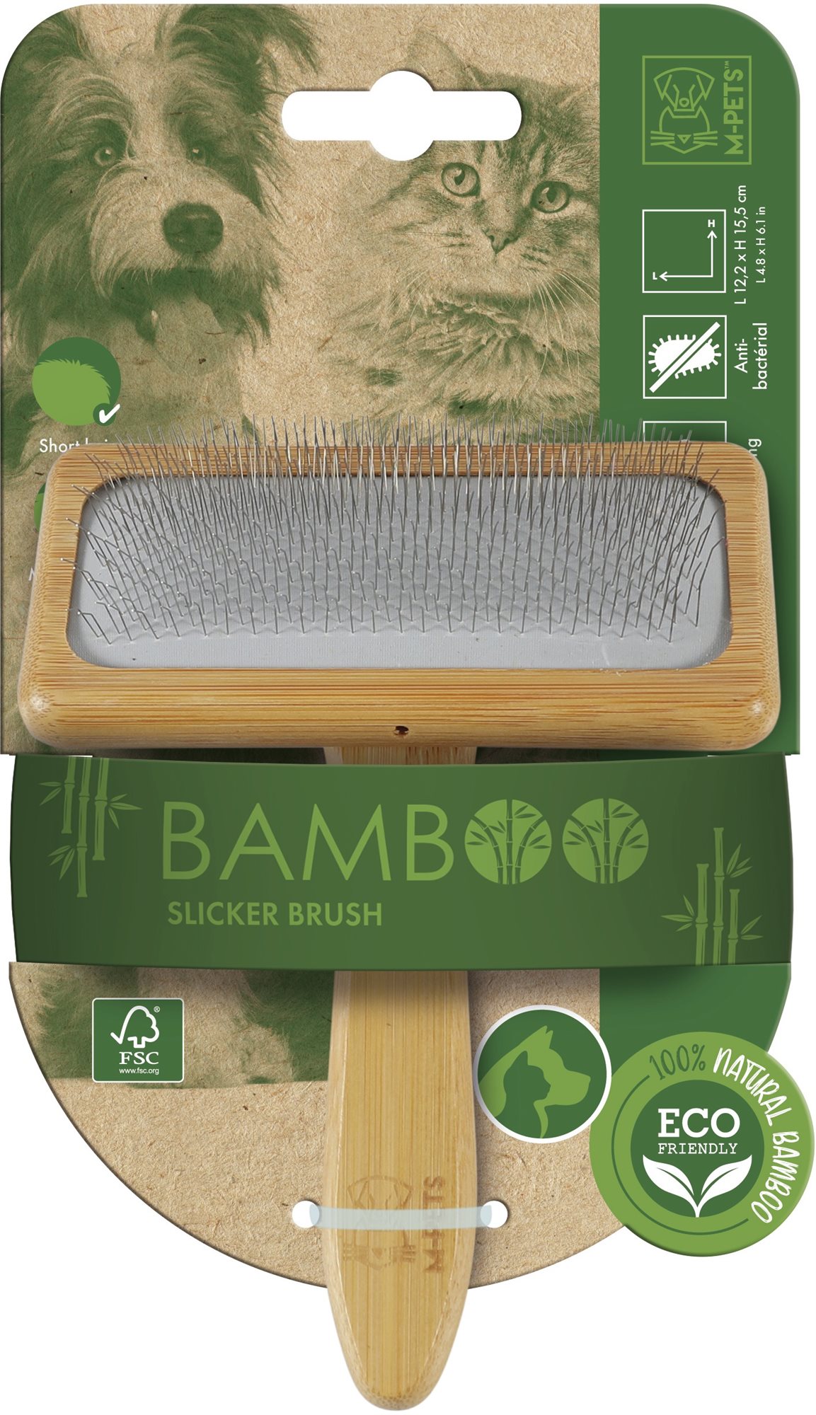 M-Pets BAMBOO Kefa vyčesávacia L Kefa na psa