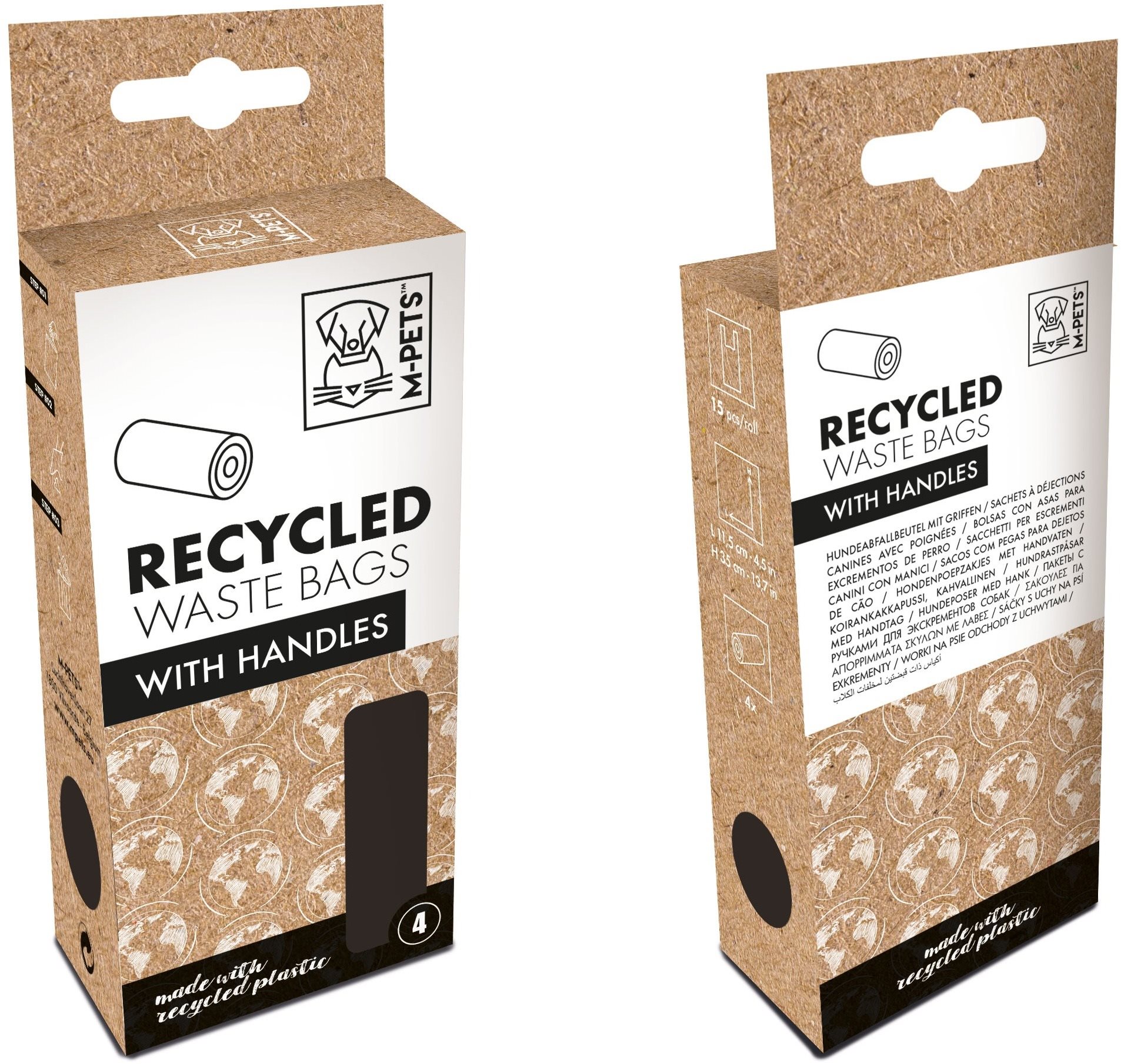 M-Pets Recycled vrecká na exkrementy čierne s uchami 60 ks Vrecká...