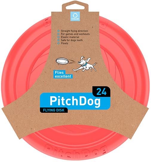 PitchDog lietajúci disk pre psy ružový 24 cm Frisbee pre psa