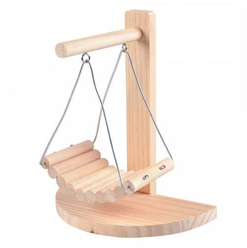 DUVO+ Drevená hojdačka pre hlodavce 21,5 × 11,5 × 24 cm Hračka pre...