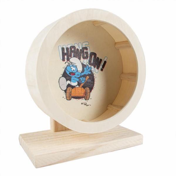 DUVO+ Šmolkovia Kolotoč drevený Mudroš 29 cm Kolotoč pre hlodavce