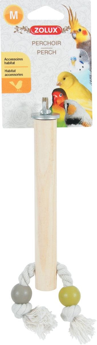 Zolux Bidlo pre vtáky drevené s lanom M 17 cm Bidlo pre vtáky