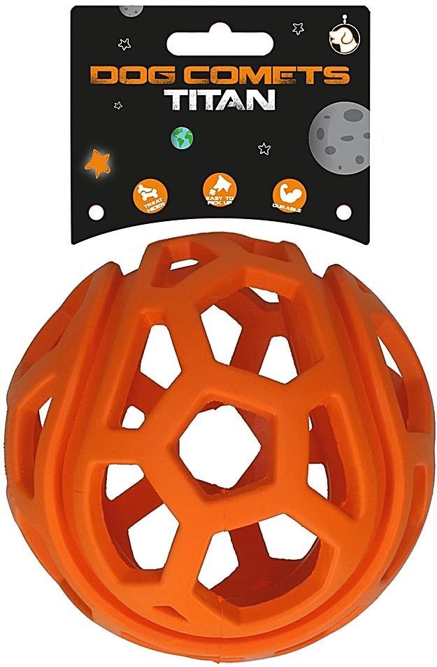 Dog Comets Titan dierovaná lopta oranžová 11,5 cm Loptička pre psov