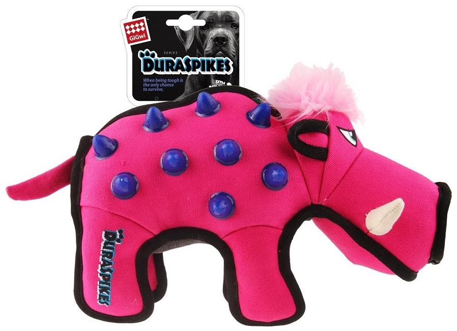 GiGwi Duraspikes textilný diviak ružový Hračka pre psov