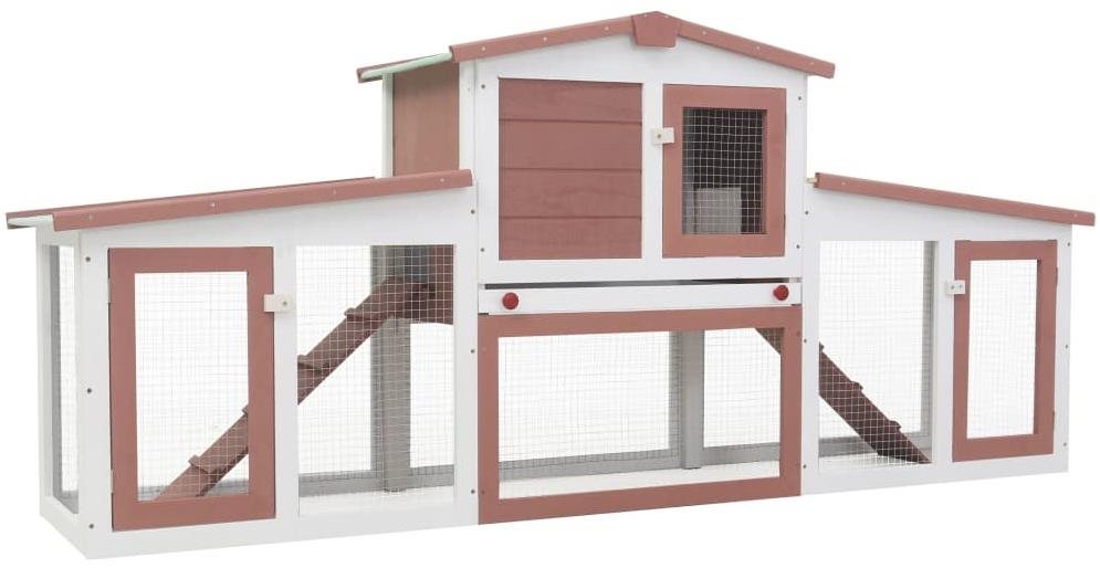 Shumee Králikáreň veľká vonkajšie drevo hnedo-biela 204 × 45 × 85...