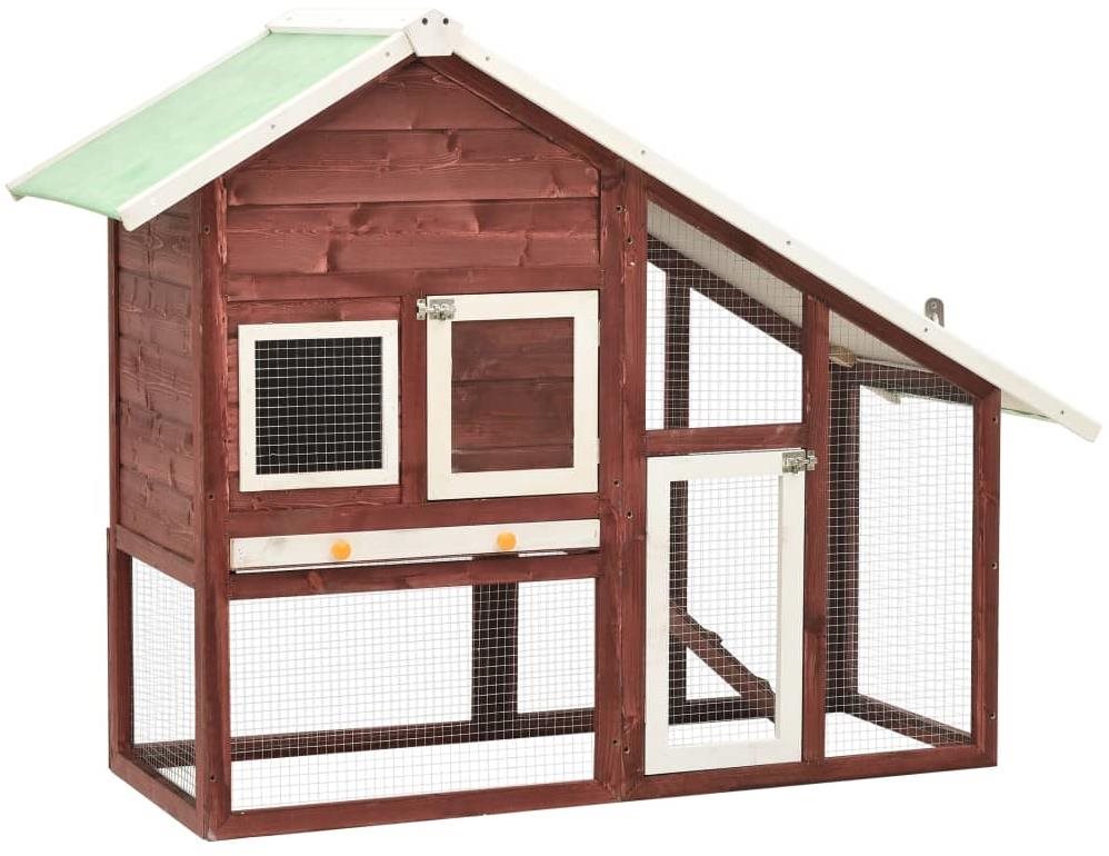 Shumee Králikáreň masívne jedľové drevo mokka 140 × 63 × 120 cm...