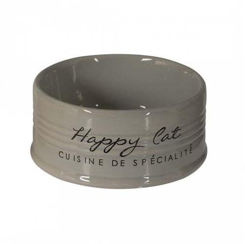 DUVO+ Happy Cat keramická miska sivá 10,5 cm 300 ml Miska pre mačky
