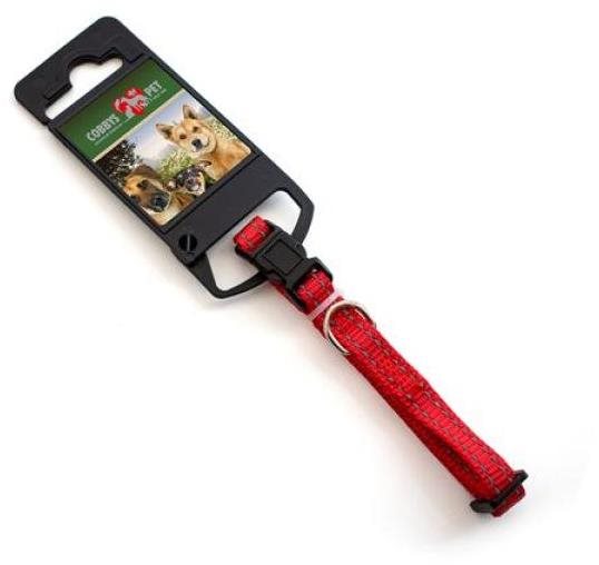 Cobbys Pet Nastaviteľný textilný obojok reflexný červený 20 – 31 cm...