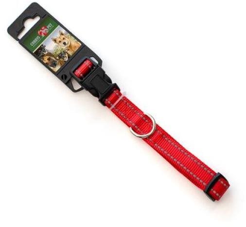 Cobbys Pet Nastaviteľný textilný obojok reflexný červený 35 – 40 cm...