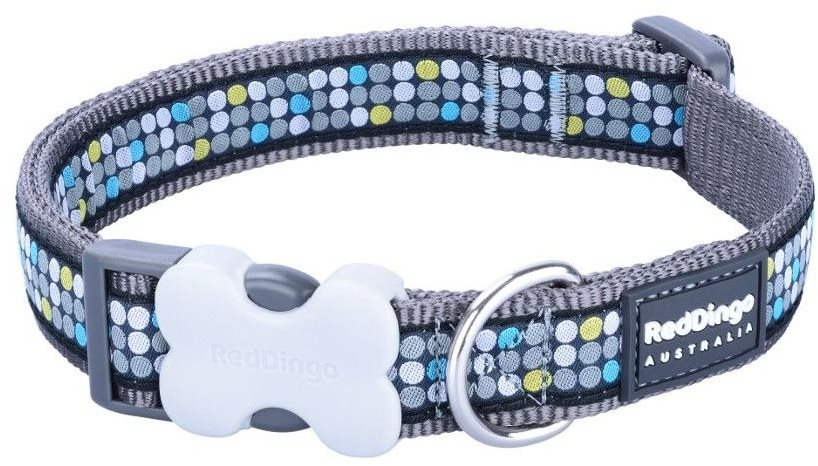 Red Dingo obojok Modern on Grey 1,2 × 20 – 32 cm Obojok pre psa