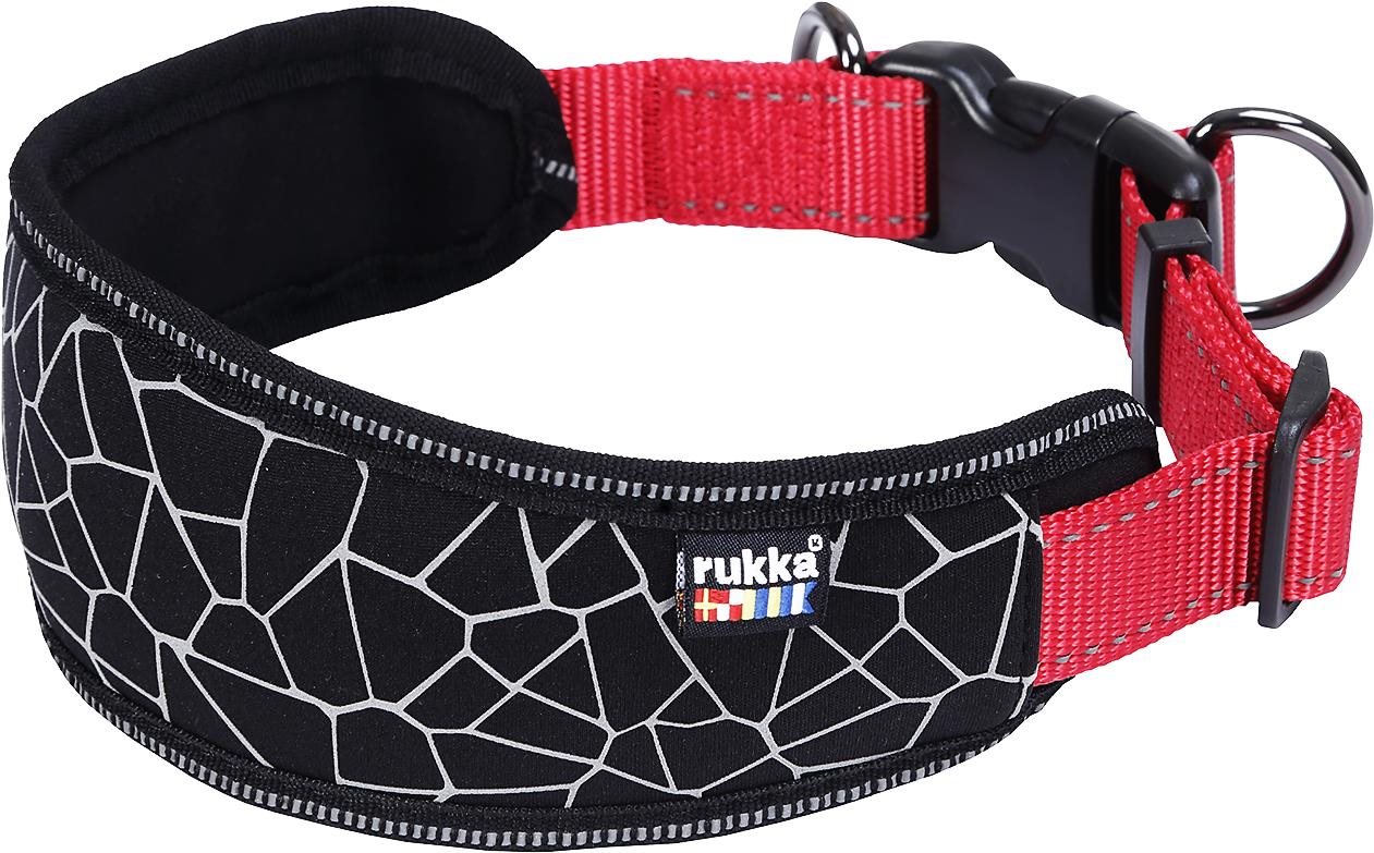 Rukka Cube Soft Obojok extra mäkký červený / čierny M 30 – 50 cm /...