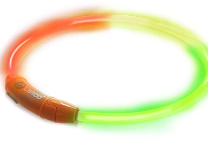 LaRoo LED obojok gradient oranžovo-fialový USB 45 cm Obojok pre psa