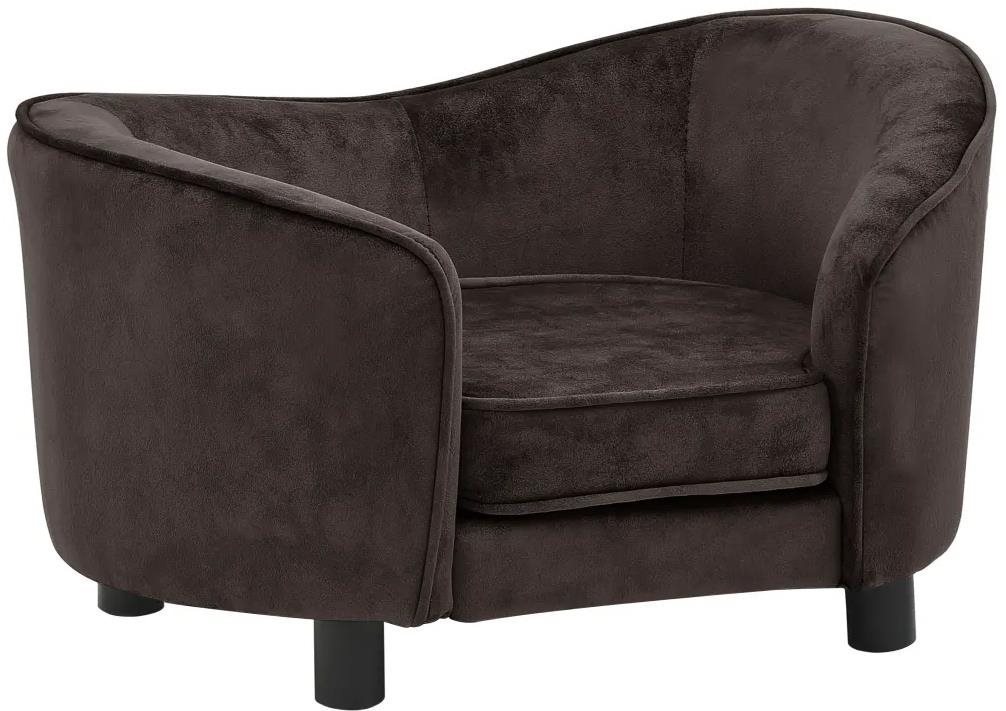 Shumee Pohovka pre psov plyšová hnedá 69 × 49 × 40 cm Pelech