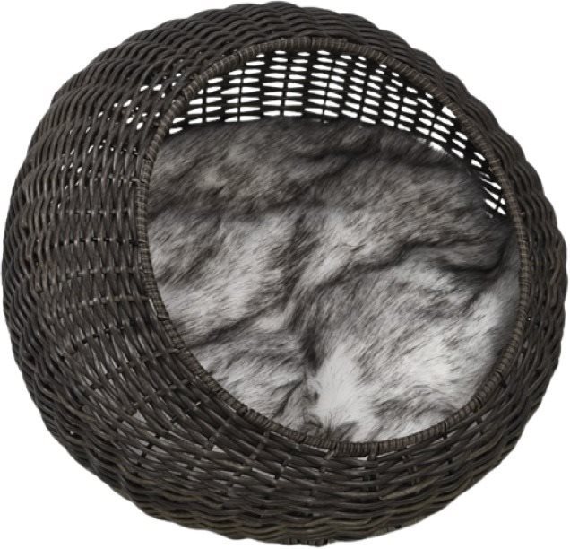 Pet Star Ručne pletený ratanový kôš s vankúšom 52 × 35 cm Pelech
