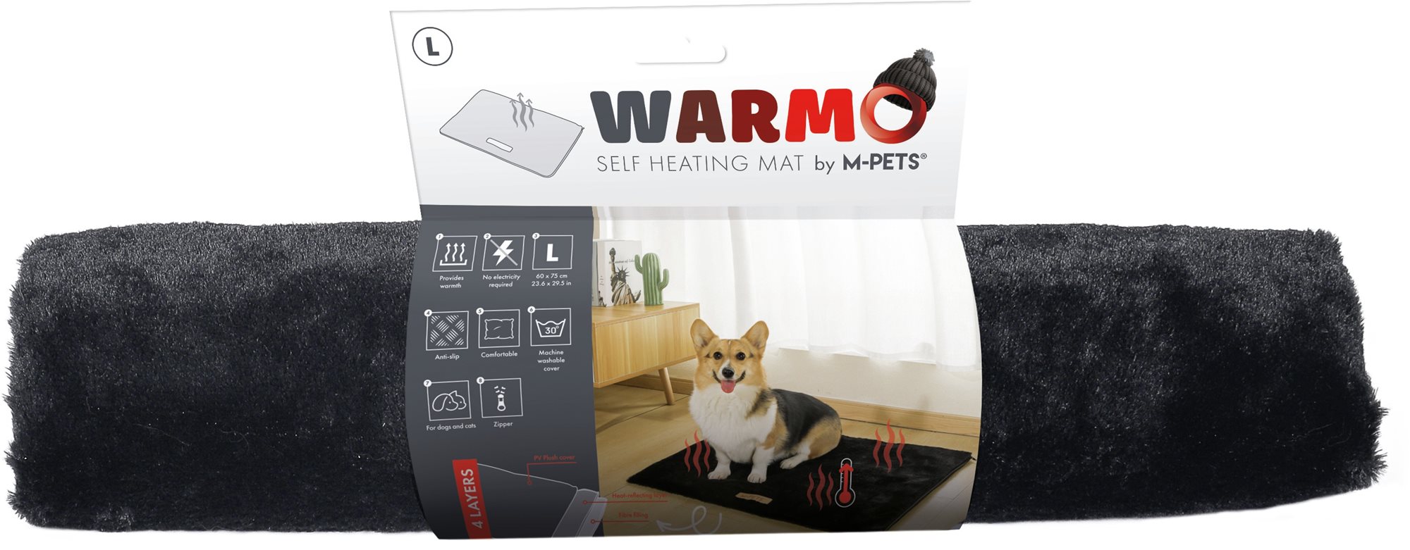 M-Pets WARMO Samohrejúca podložka pre psa veľkosť L Deka pre psa