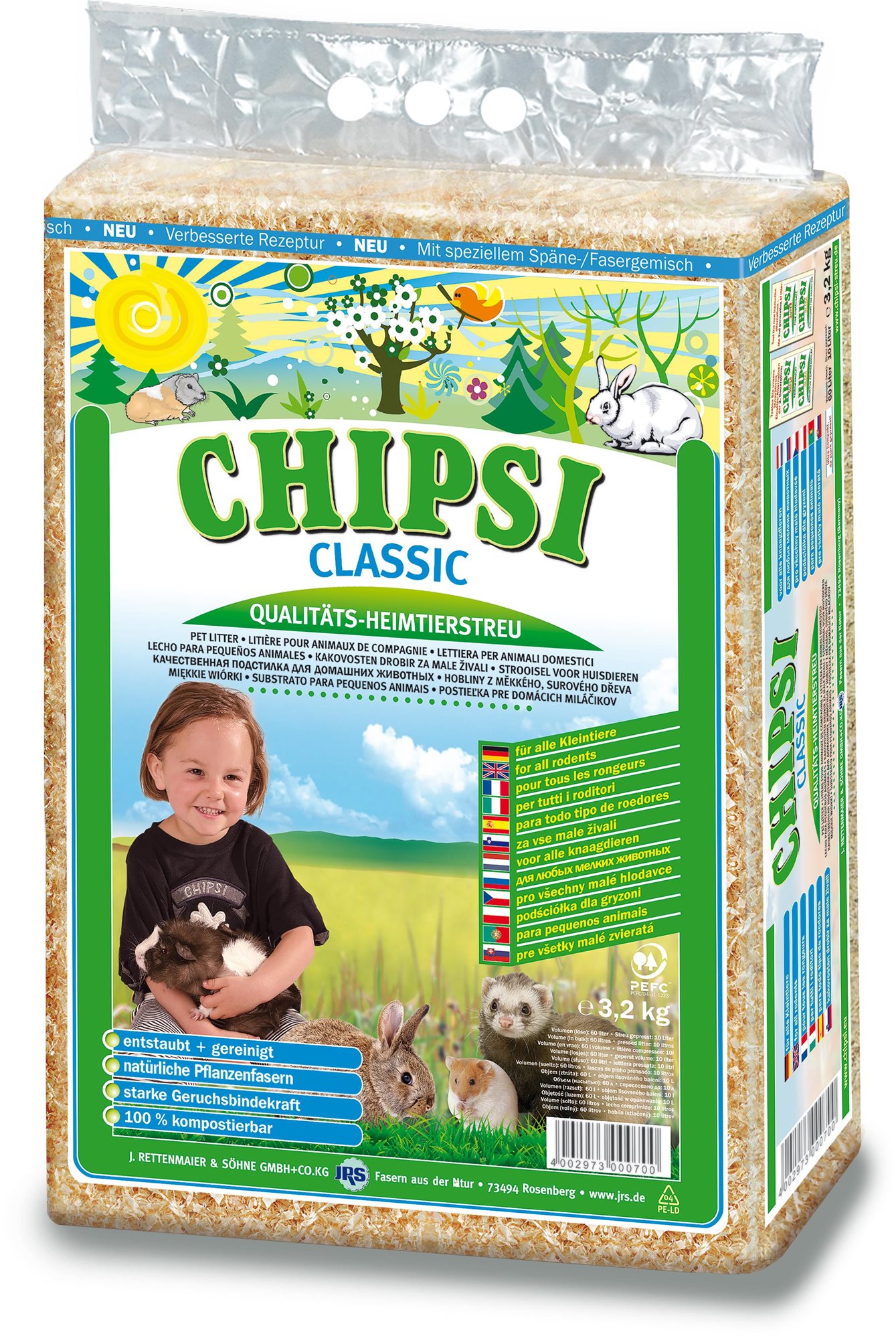 Chipsi Classic vysoko absorpčná prírodná podstielka 3,2 kg 60 l...
