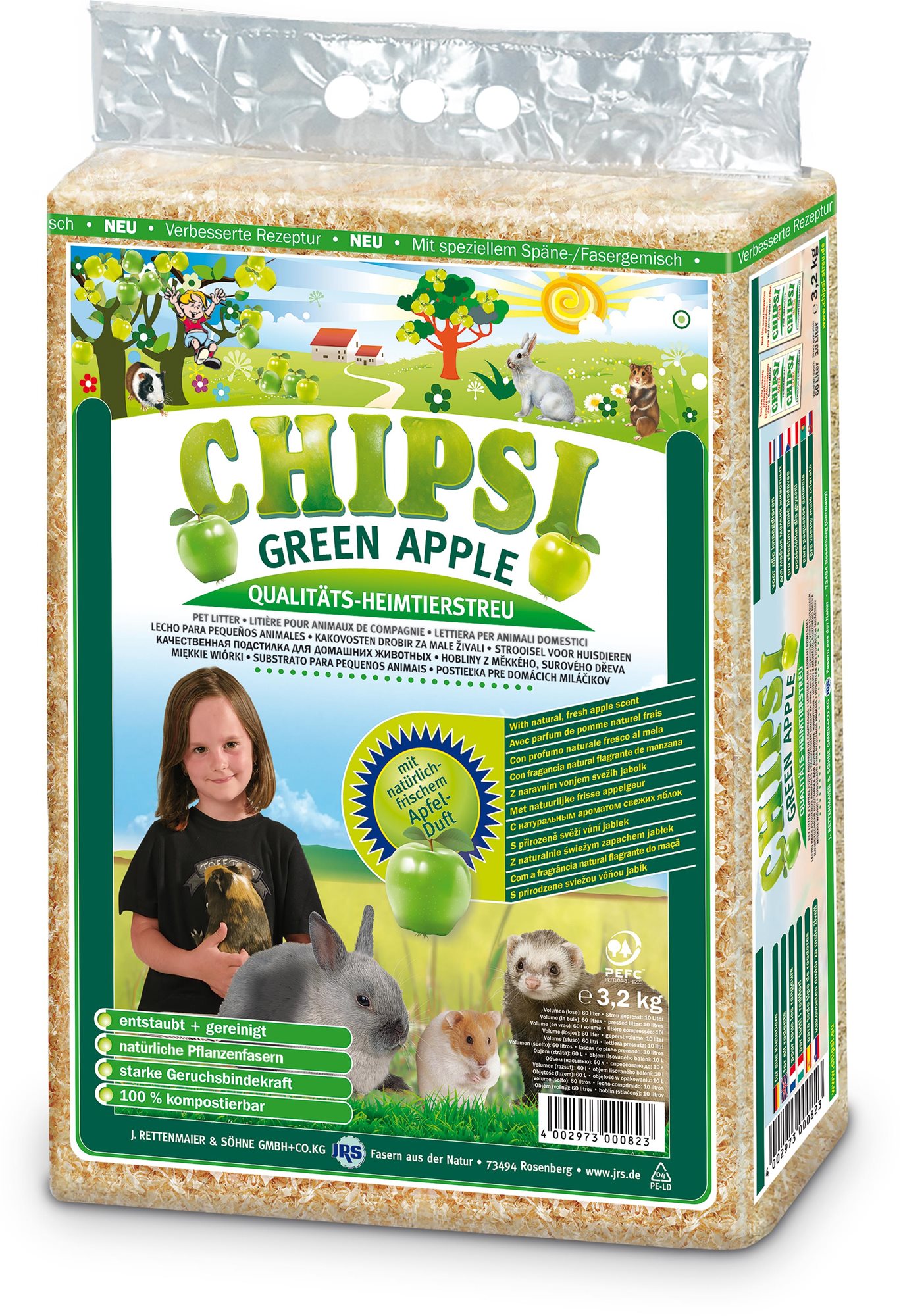 Chipsi Green Apple vysoko absorpčná podstielka s čerstvou prírodnou...