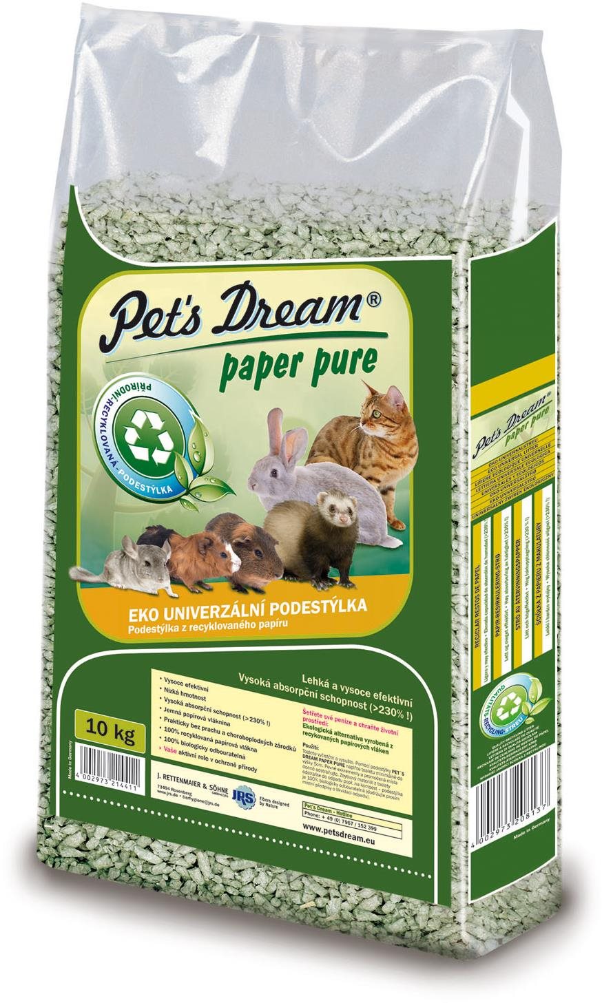 Pet´s Dream Paper Pure organická univerzálna podstielka 10 kg...