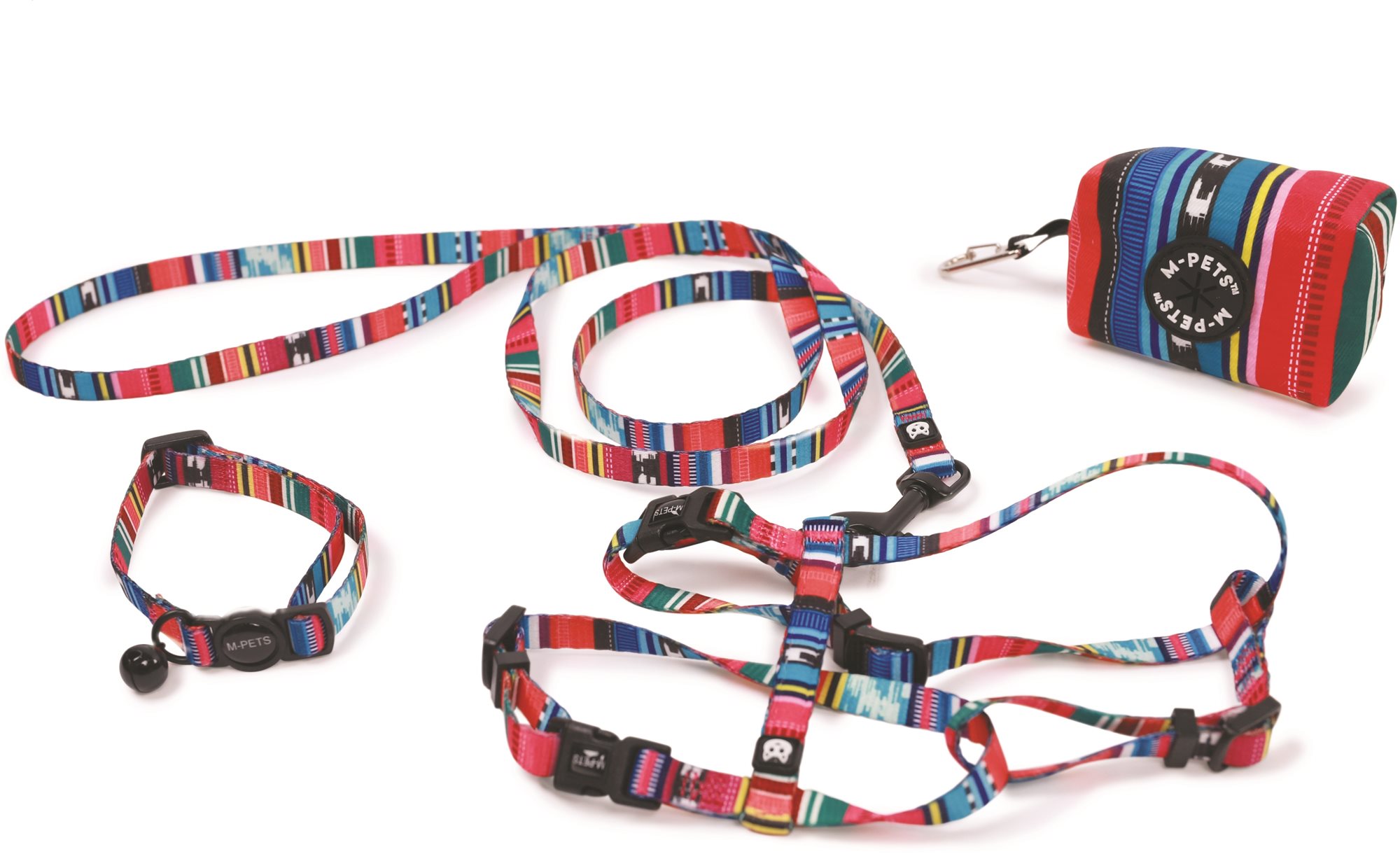 M-Pets URBANSTYLE postroj s vôdzkou pre mačku pruhovaný Postroj
