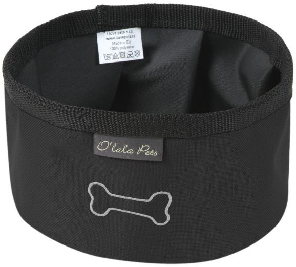 Olala Pets cestovná miska 16 cm, čierna Miska pre psa