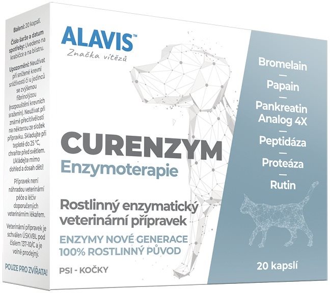 Alavis CURENZYM Enzymoterapia 20 kapsúl Doplnok stravy pre psov