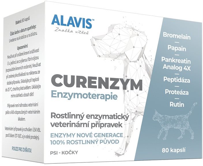 Alavis CURENZYM Enzymoterapia 80 kapsúl Doplnok stravy pre psov