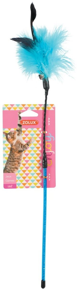 Zolux Hračka pre mačku udica s perím a rolničkou mix farieb Hračka...