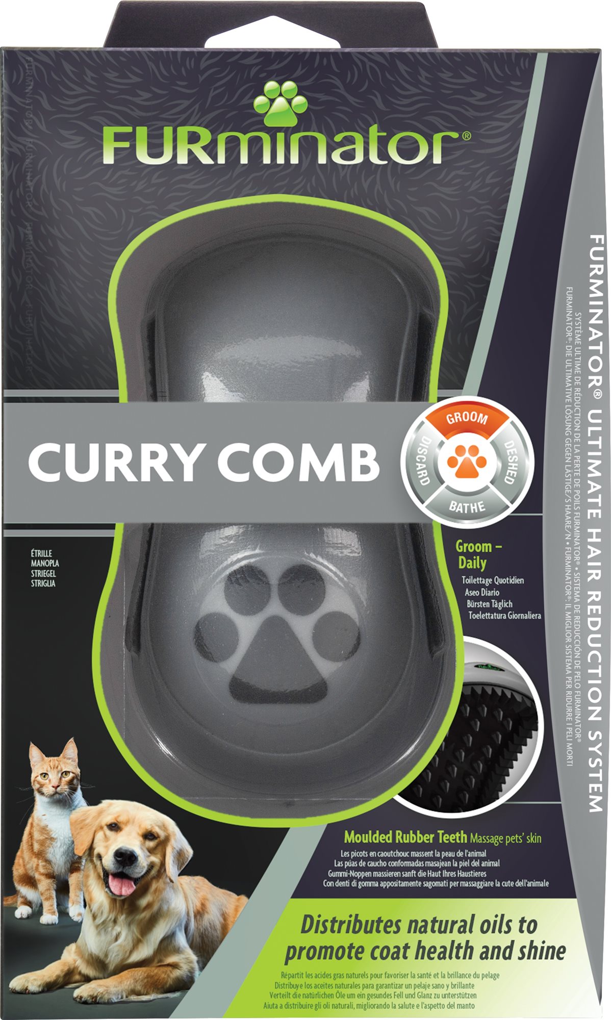 FURminator kefa masážna Curry Comb pre psov 1 ks Kefa na psa