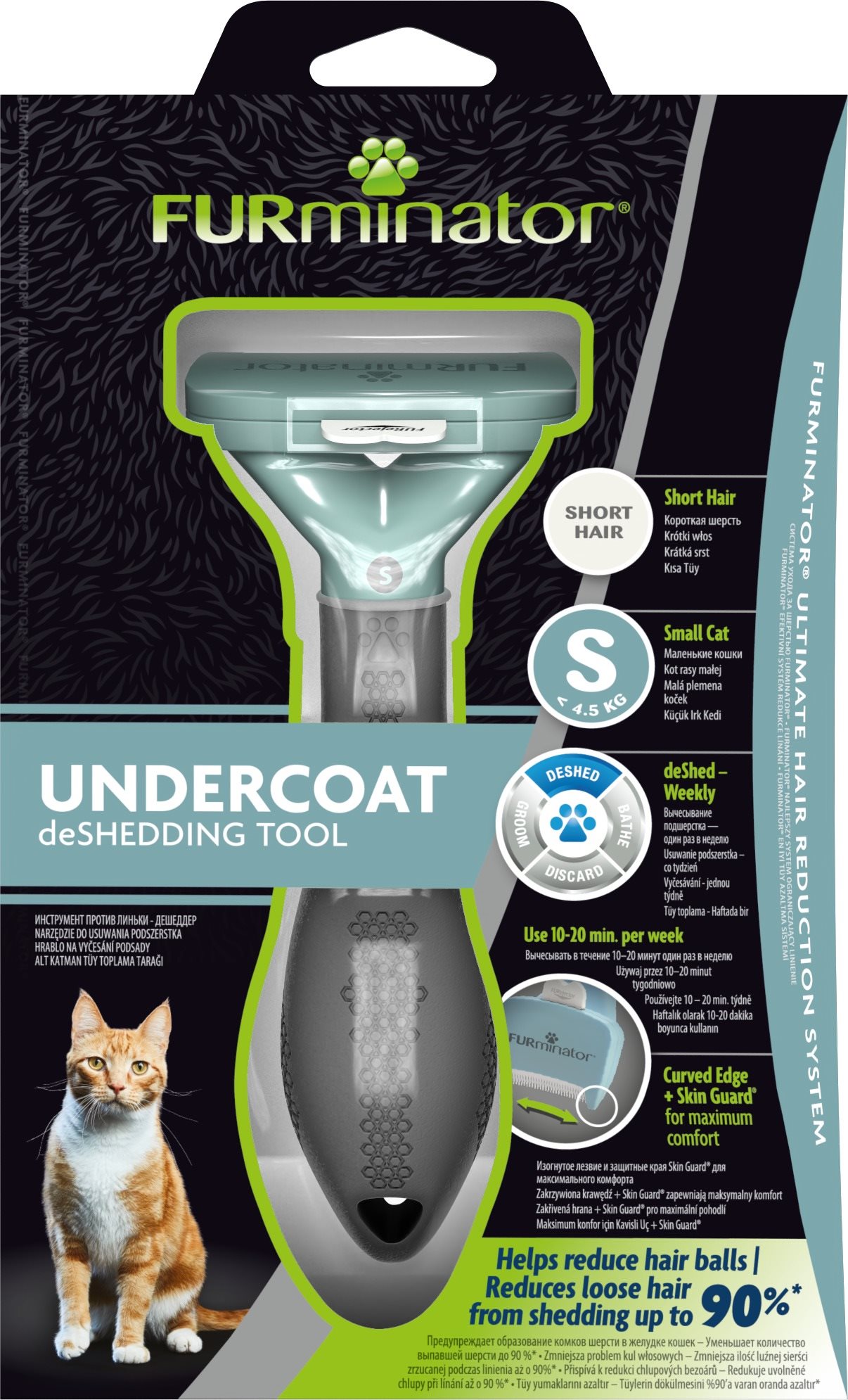 FURminator - Kefa, S Short Hair, pre mačky, 1 ks Kefa pre mačky