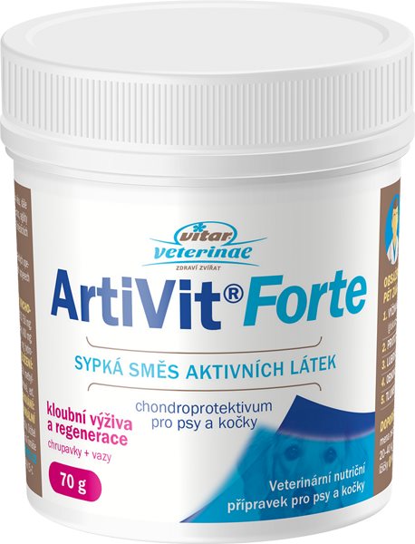 Vitar Veterinae Artivit Forte 70 g – extra silný Kĺbová výživa pre...