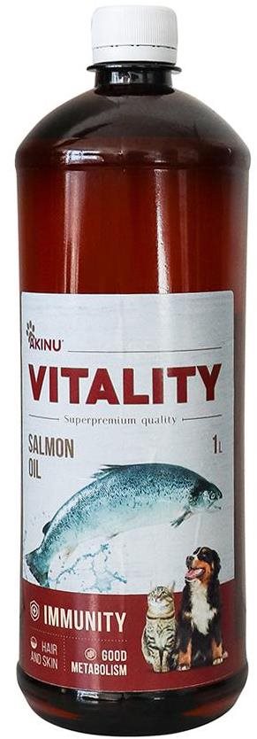 Akinu Vitality, lososový olej, 1 l Olej pre psa