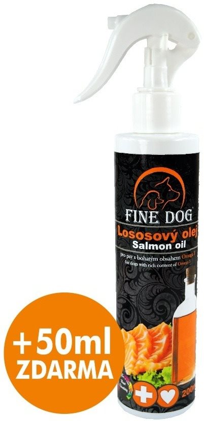 FINE DOG Lososový olej s rozprašovačom 200 ml + 50 ml zdarma Olej...