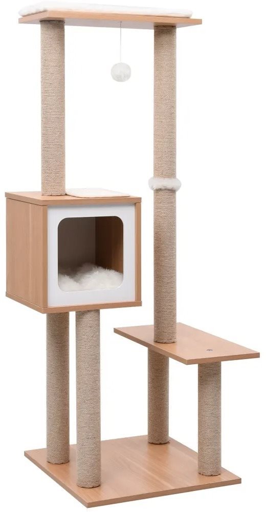 Shumee Škrabacie odpočívadlo drevené 129 × 48 × 48 cm biele...