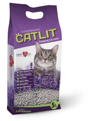 Catlit Podstielka hrudkujúca s levanduľou pre mačky 5 l 4 kg...