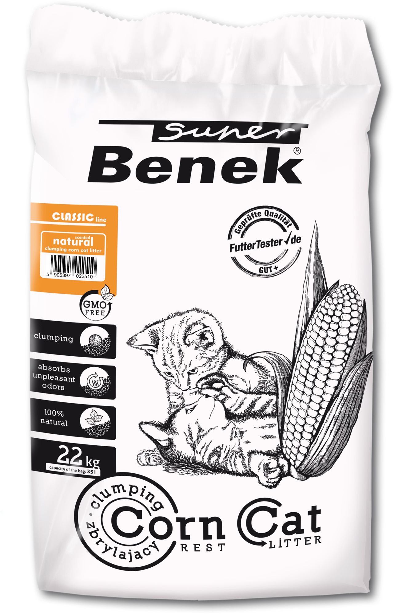 Super Benek Corn Natural 35 L Podstielka pre mačky