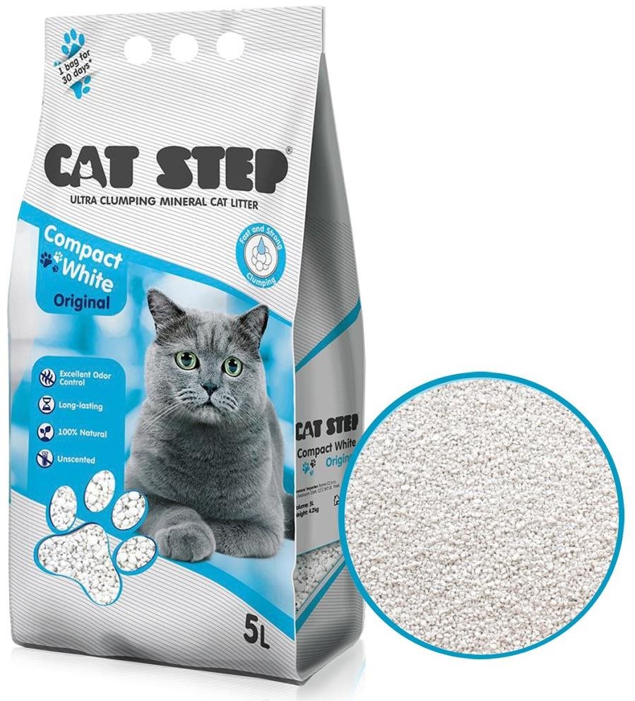 Cat Step compact white original 5 l Podstielka pre mačky