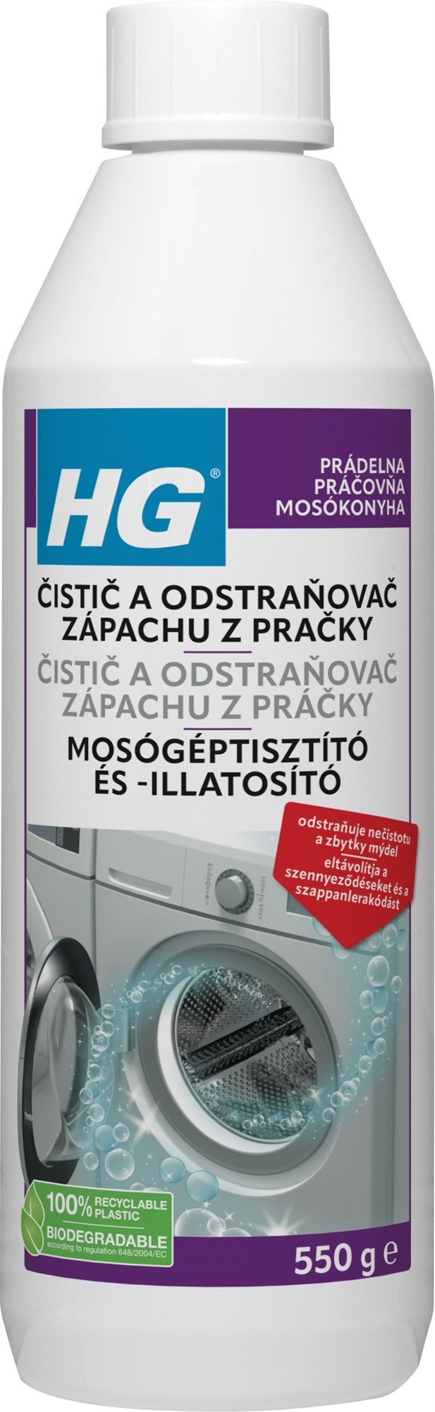 HG čistič a odstraňovač zápachu z práčky 550 g Čistič práčky