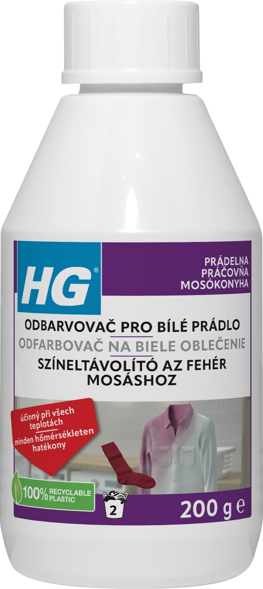 HG odfarbovač na omylom zafarbenú bielu bielizeň 200 g Bielidlo na...