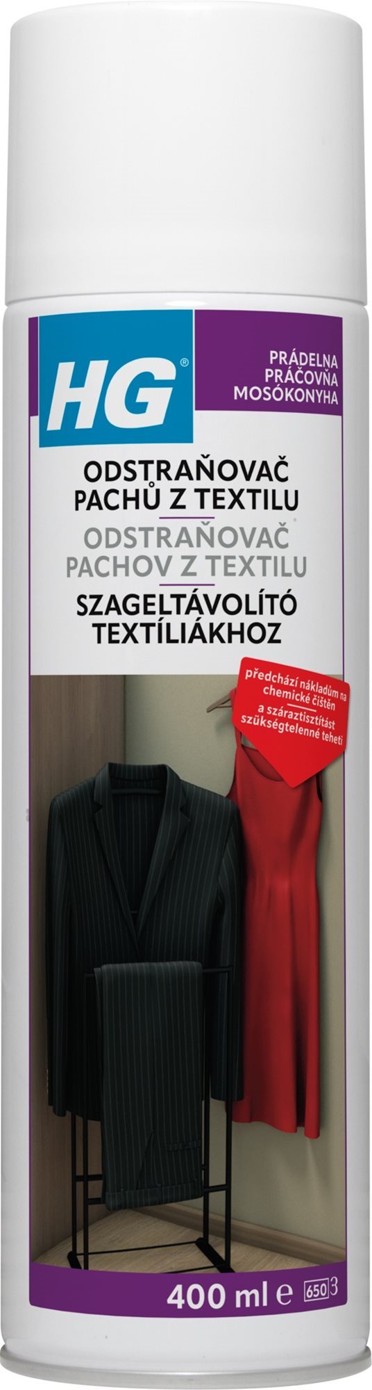 HG szagtalanító textil spray, 400 ml Szagtalanító