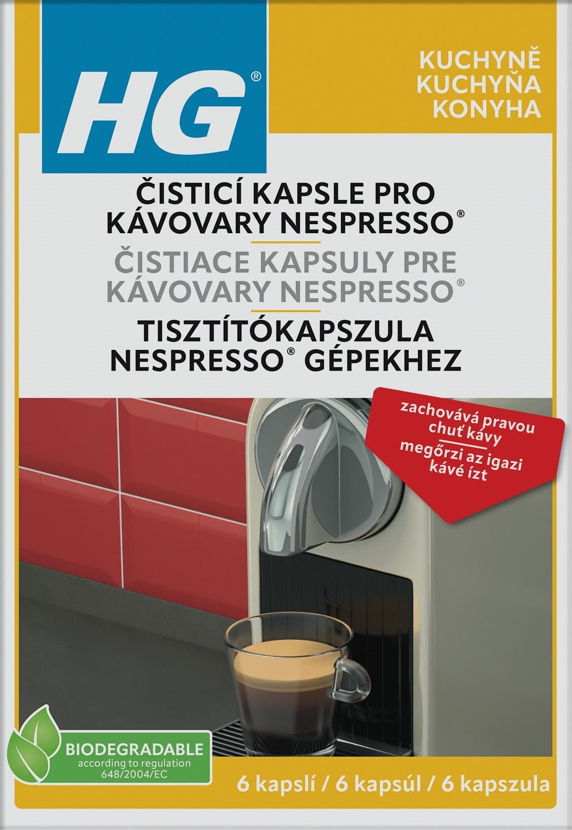 HG Nespresso® Kávégép tisztító kapszula, 6 db Kávégép tisztítószer