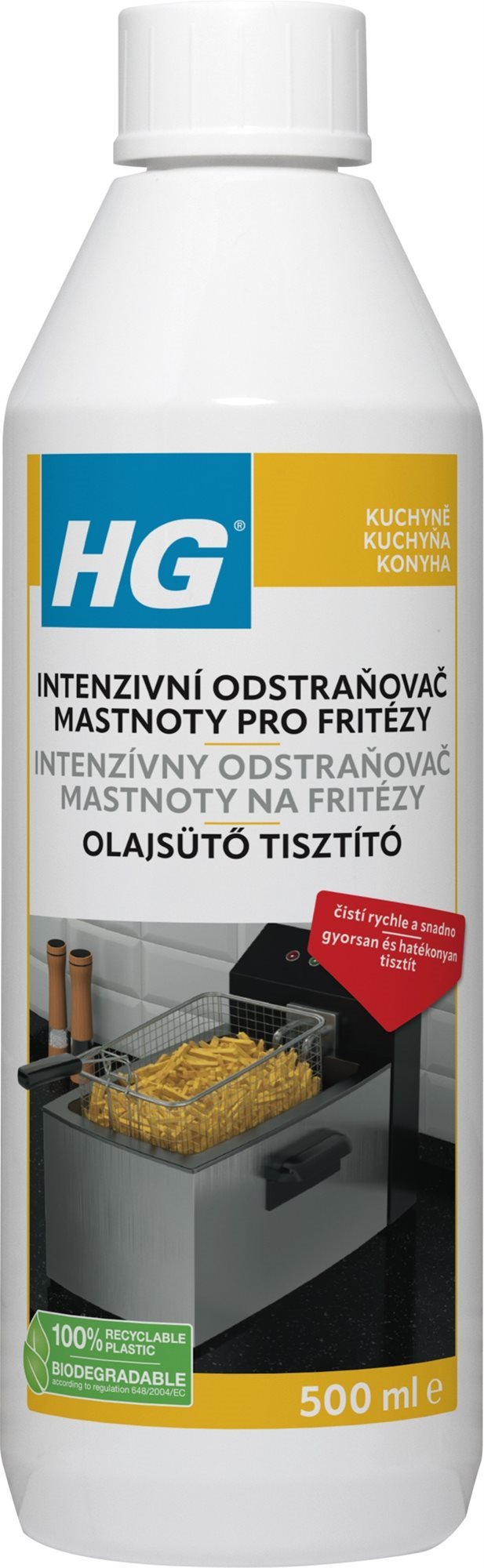 HG intenzívny odstraňovač mastnoty pre fritézy 500 ml Odmasťovač