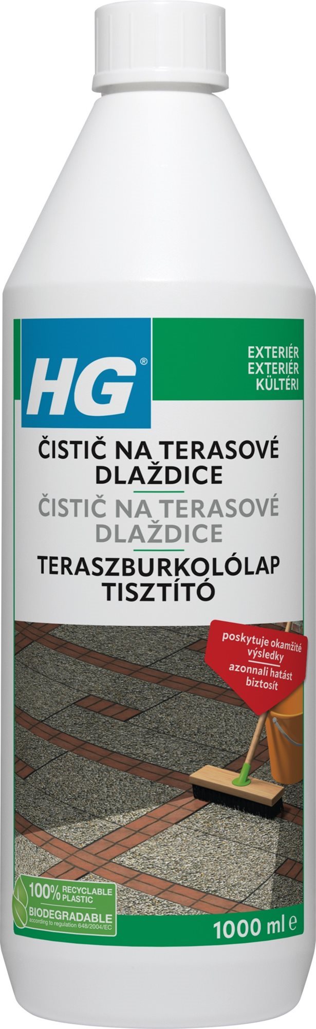 HG čistič na terasové dlaždice 1000 ml Čistič na podlahy