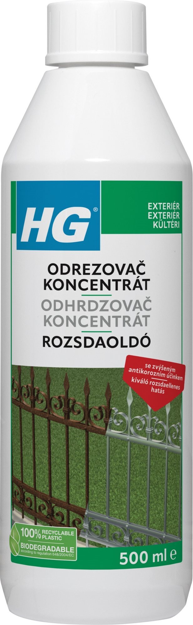 HG odhrdzovač (koncentrát) 500 ml Odstraňovač hrdze