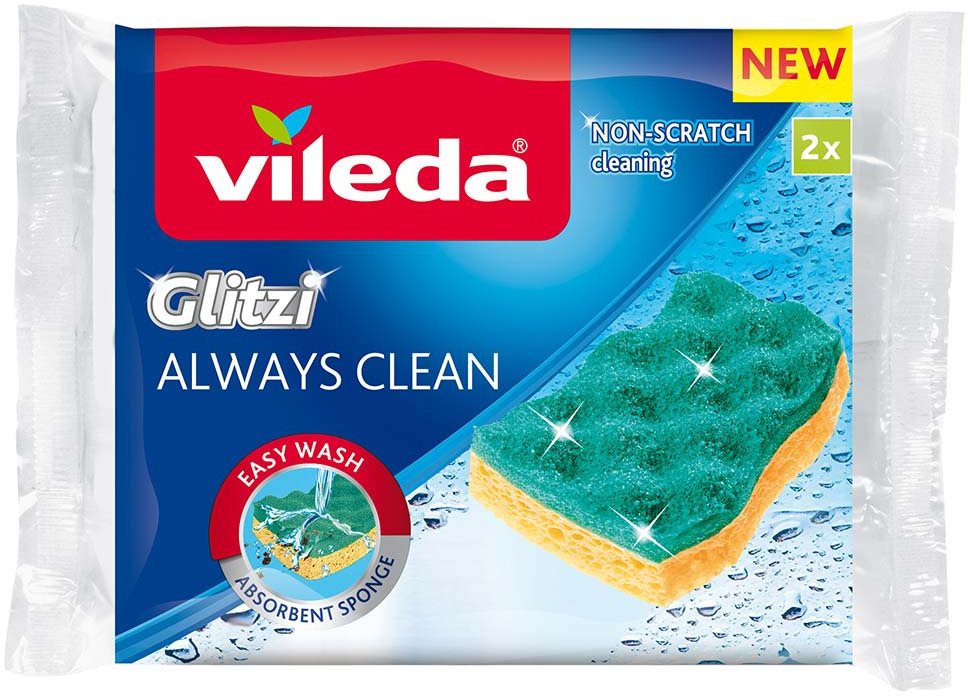VILEDA Glitzi Always Clean viskózna hubka 2 ks Špongia