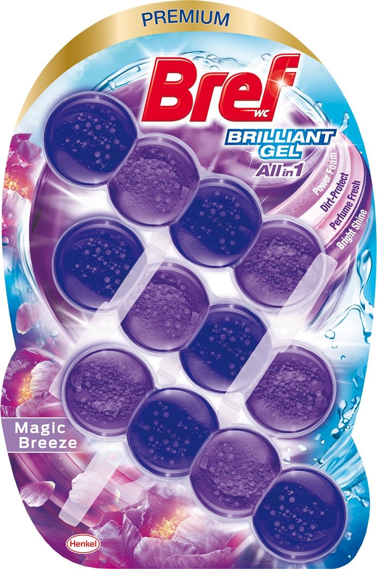 BREF Brilliant Gel Magic Breeze 3 × 42 g WC blok